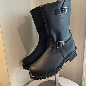 Riding Men’ Nubuck Genuine Leather Boots 10”tall